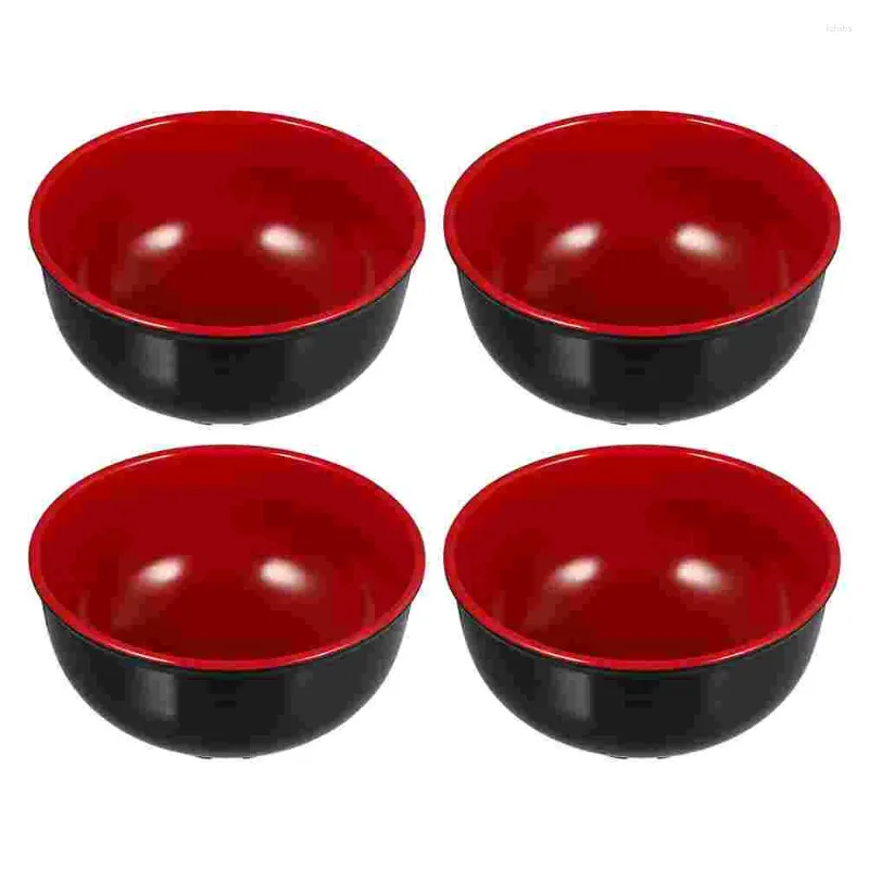 Geschirrsets 4 PCs Salat Ramen Bowl Nudeln Japanischer Stil, das Melamin -Tischgeschirr für El serviert