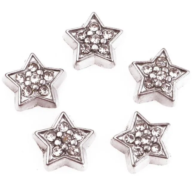 20pclot Rhinestones Star Floating Locket Charms Diy Alloy Accessoires geschikt voor magnetisch woongeheugen geheugen medelang hanger mode juwelen4716129