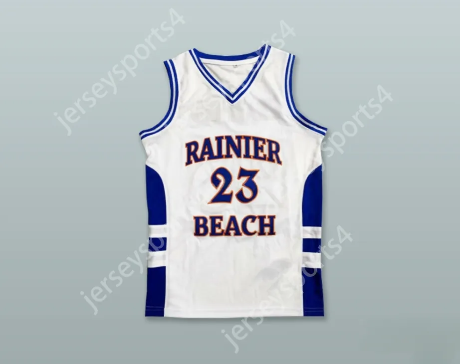 CUSTOM NAY Name Mens Youth/Kids JAMAL CRAWFORD 23 RAINIER BEACH HIGH SCHOOL VIKINGS WHITE BASKETBALL JERSEY TOP Stitched S-6XL