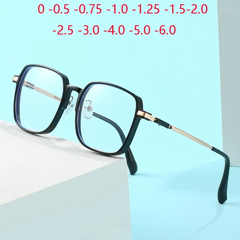 Sonnenbrille Ultraleicht Big Frame Student Myopia Brille mit Abschluss modisches minus Objektiv verschreibungspflichtige Brille 0 -0,5 -0,75 bis -6.0