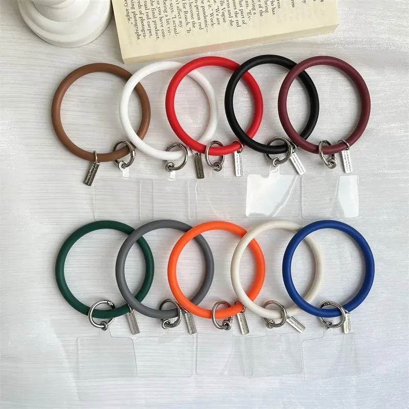 Ringue de suspension Universal Fore Phone mobile Soft Silicone Lanyard Bracelet Anti-Lost pour iPhone Xiaomi Samsung Keychain
