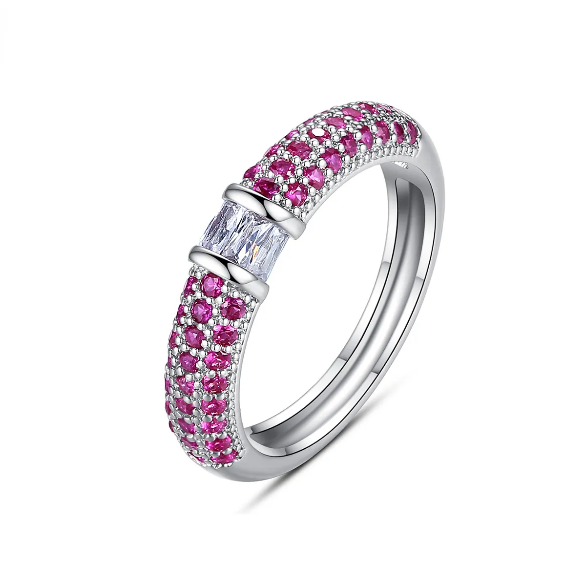 Designer exquis et tendance AAA Zircon Micro Incrup Ring pour les femmes Bijoux de mariage et de cadeau d'amant en platine cuivré et coloré