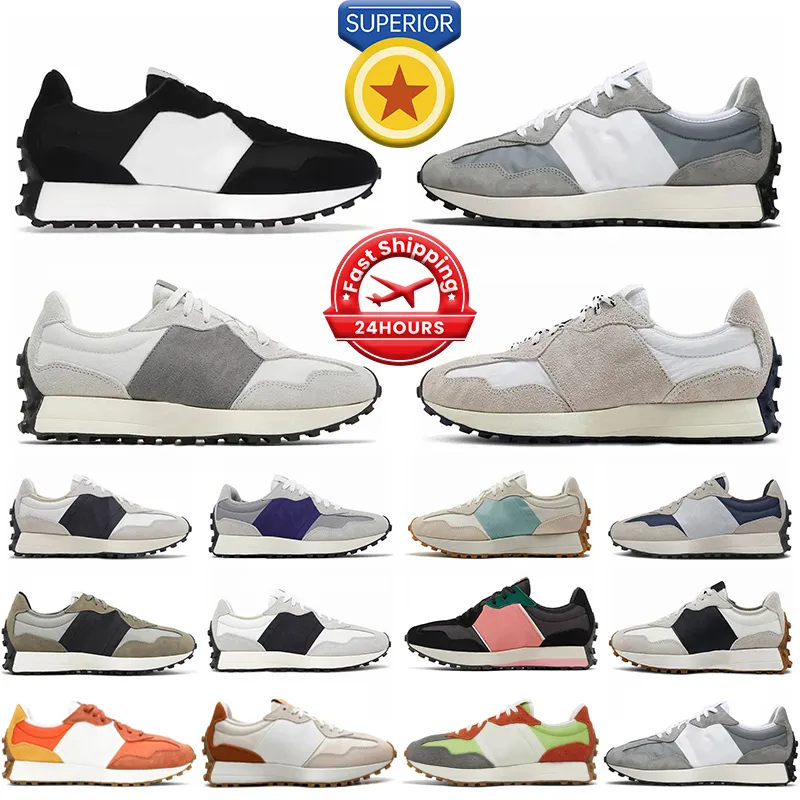 New 327 sneakers shoes men women 327s Black White Light Grey Sea Salt Green Blue mens sports trainers Jogging Walking shoe