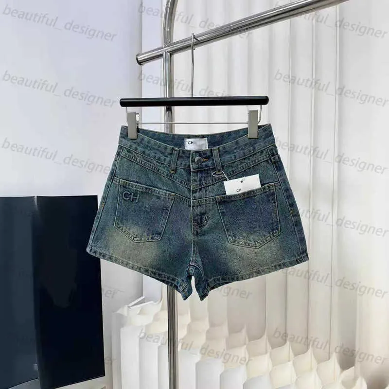 Diseñadores de moda Jeans para mujeres Temprano en la primavera NUEVA ACADEMY Estilo de academia Doble de moda Doble de bolsillo Alta Cotiza pura Micro elástica Jeans cortas