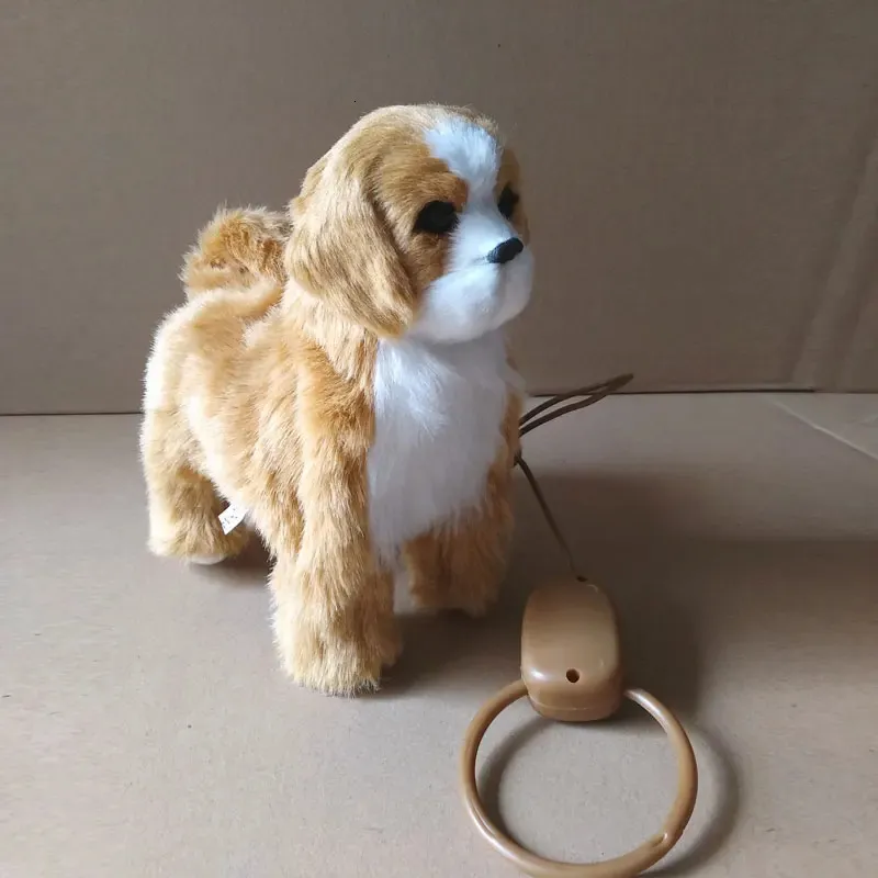 Electronic en peluche chien jouet robot chat chante chanson chiot Leash Control Musial Animal Walk Écorce électrique chaton Pet Kids Birthday Gift 240420