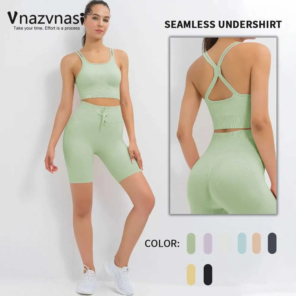 Dostyki damskie Vnazvnasi bezproblemowy Cross Back Sports Bra for Women Gym Bilded Bilding Tole do treningu fitness odzież Sportswear Y240426