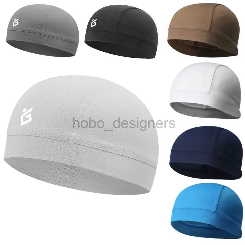 Beanie/Skull Caps Cooling Skull Cap Breathable Summer Cycling Caps Ice Fabric Anti-UV Bicycle Head Scarf Liner Sports Fishing Running Hat d240429