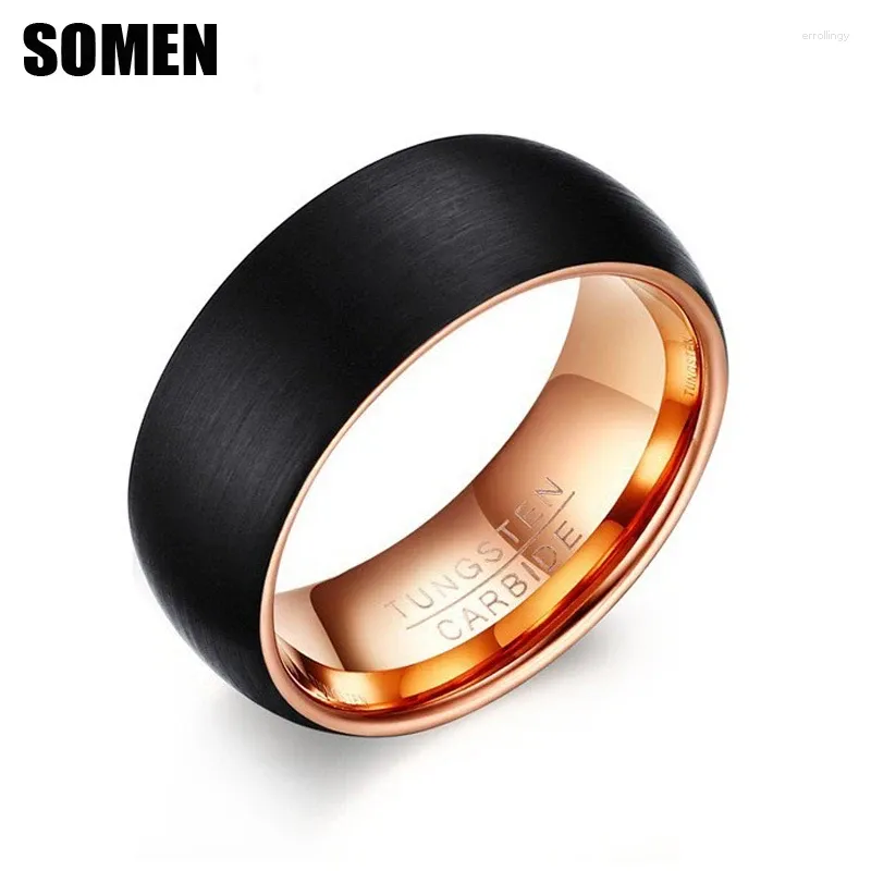 Bagues de mariage Somen 8 mm en carbure de tungstène pour hommes