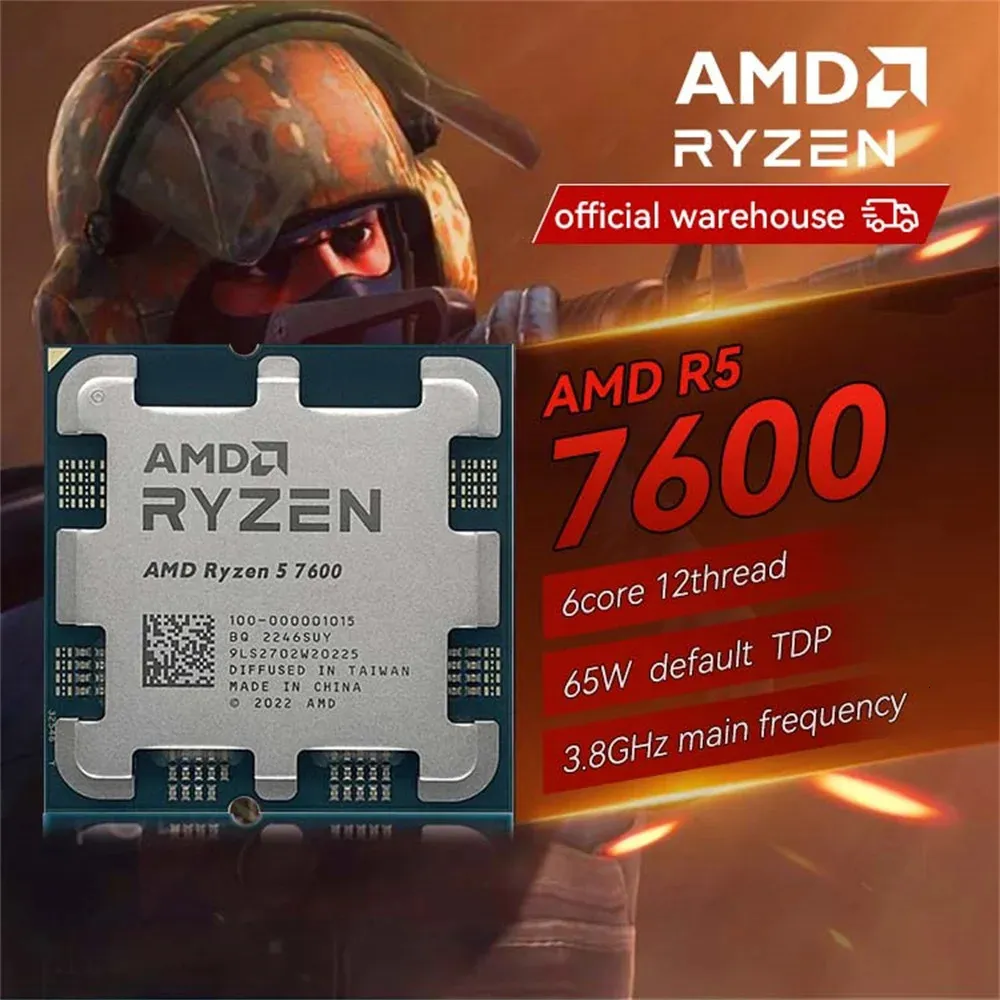 Ryzen 5 7600 CPU Procesor R5 7600 Gniazdo marki AM5 Radeon Graphics Zintegrowane układy GPU Novo Desktop 240410