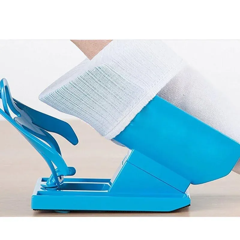 Nouveau kit de curseur à chaussettes Aid Blue Helper Aide à mettre des chaussettes sur sans klaxon de chaussure de flexion adapté aux chaussettes