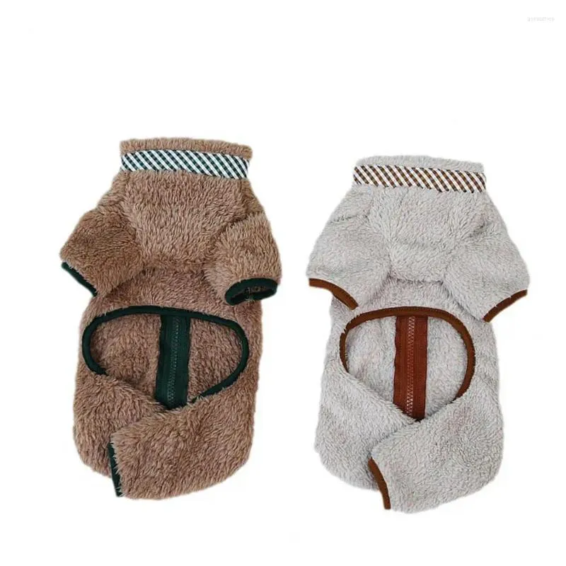 Dog Apparel Plaid Pet Clothes Clothing Cozy Winter Jumpsuit Easy-to-wear Dog/cat With Zipper Design Supplies For Weather