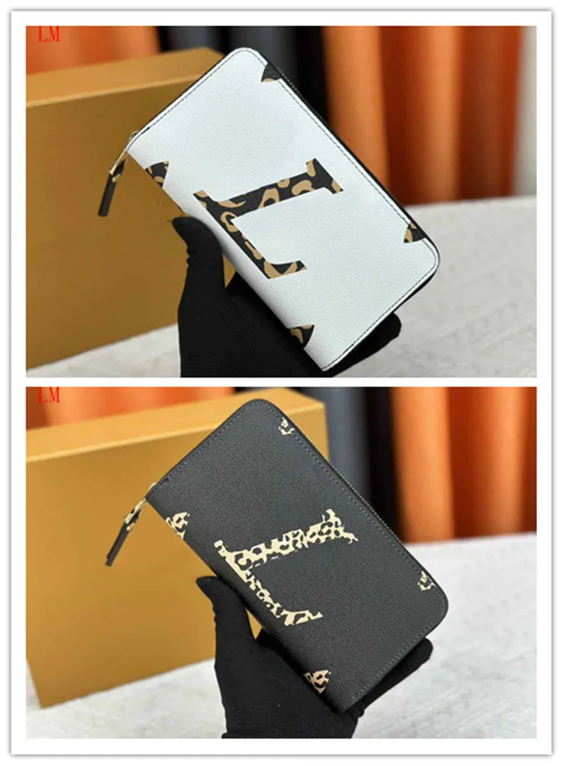 Designer Luxe Zippy Vertical M60017 Lange portemonnee Wallet Wallet Coin Purs Pols Pols Patent Lederen Handtas