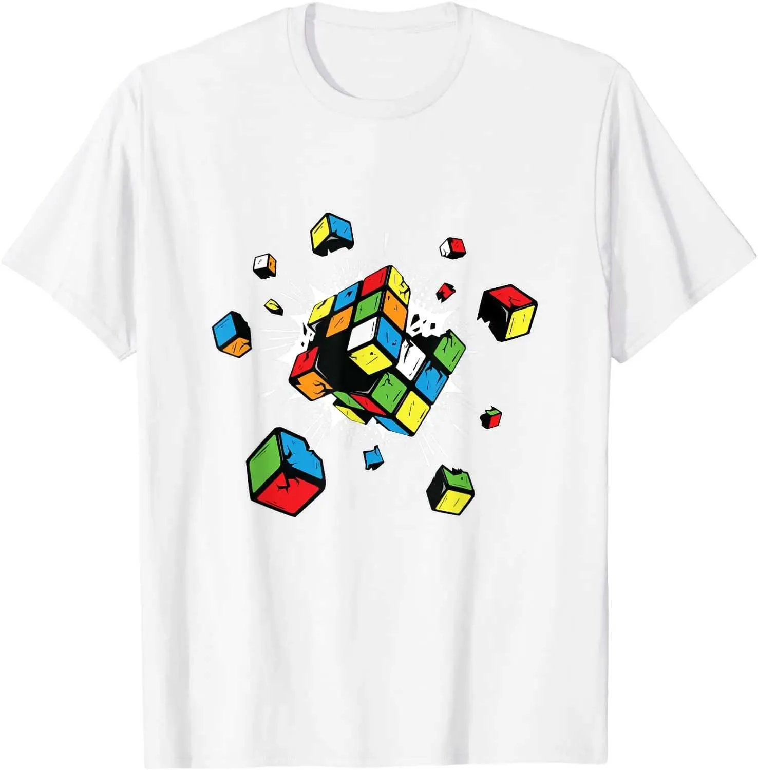 T-shirts masculins explosant Rubix Rubiks Rubics Cube Cube cadeau pour les enfants Tshirt Unisexe Tops décontractés Summer Loose T Boy Girl Gift T240510