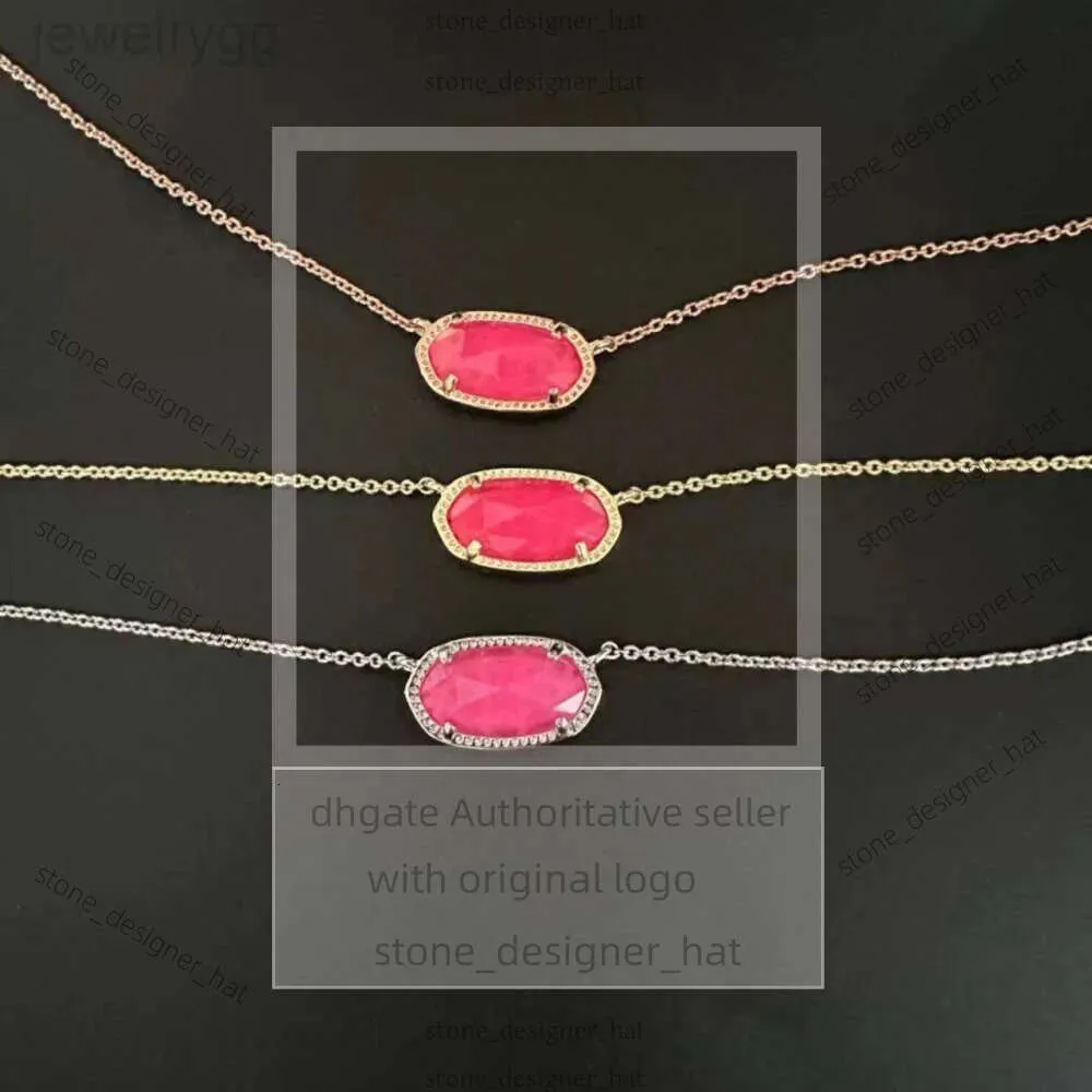 Designer Kendrascott Jewelry ELISA Serie Instagram Style Instagram Simple e fresco rosa rosa Rhododendron Pink Azalea Collarbone Chain Necklace for Women 9076