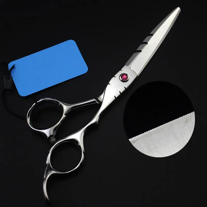 SHARS Professional Japan 440C 5.5 6 '' Lasertråd Hårsax Haircut Scissor Sawtooth Cut Barber Cutting Shears Frisörsax