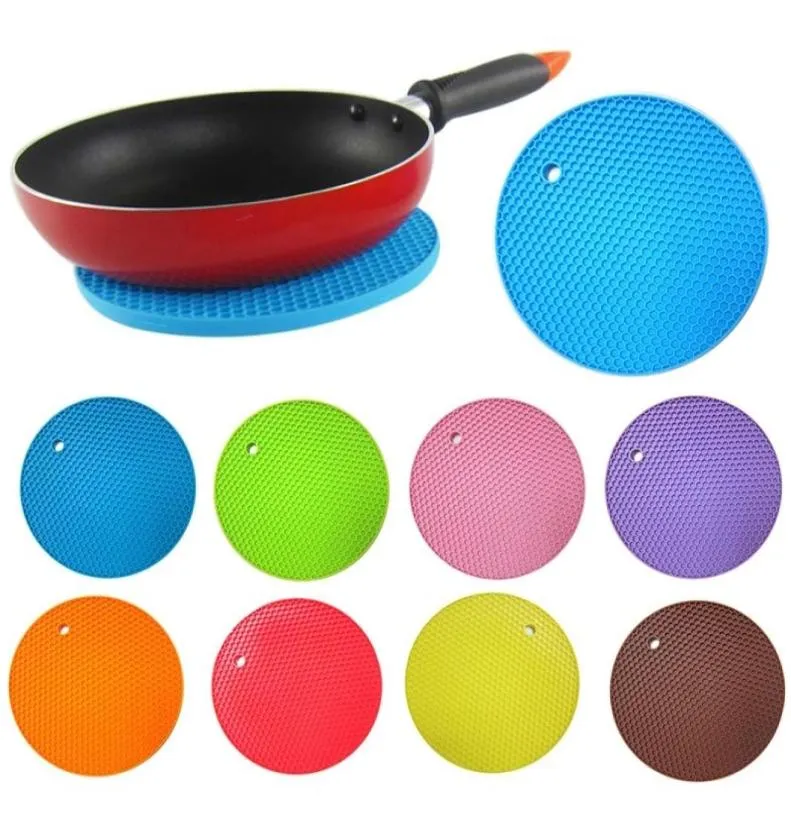 Alvéole multifonctionnelle Roundal non glisse résistante Mat à la chaleur Course coussin Mat Mat Potte-Pot Tableau Silicone Dura C0607G088411276