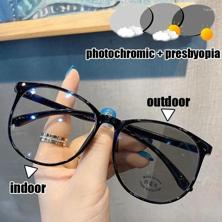 Occhiali da sole intelligenti occhiali da mirino Pochromic Far Sights Retro Legger Eyewear Anti Blue Light Color Changing Presbyopia