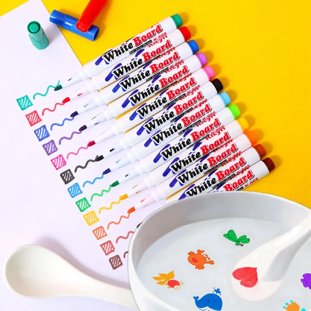 wholesale Highlighters Magical Water Painting Pen Water Floating Doodle Pens Kids Drawing Early Education Magic Whiteboard Markers Art ZZ
