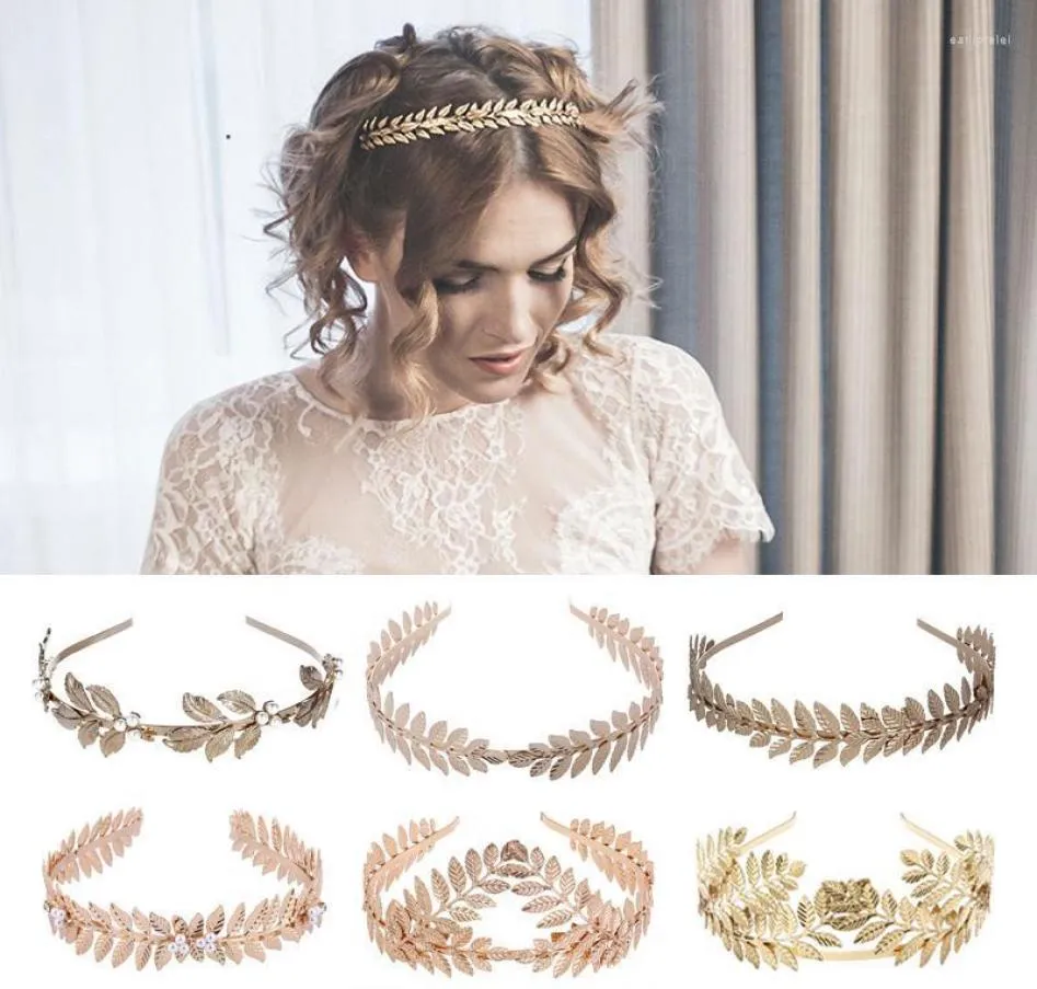 Clips de cheveux Barrettes Fashion Retro Bands for Women Wedding Metal Metal Gold Leaf Star Bandons Girls Bride Accessoires Party Heads7420476