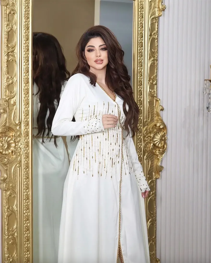 where can i buy evening dresses in dubai Luxury Dubai Evening Dress Elegant Off Shoulder Long Sleeves LA71803B nude / 2