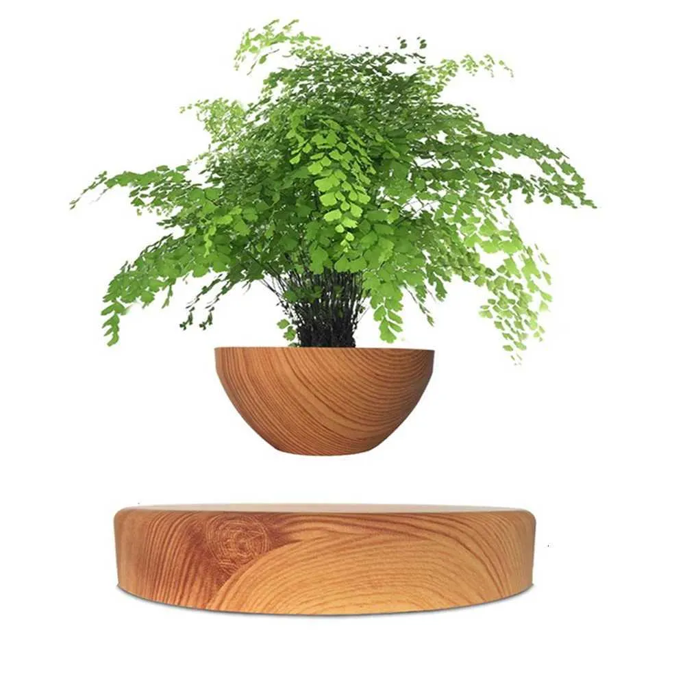 Doniczki garnki HomeProduct Wyświetlacze Air Bonsai Pot On Rotating Plants Magnetyczne zawieszenie Dekoracja kwiatów Q240429