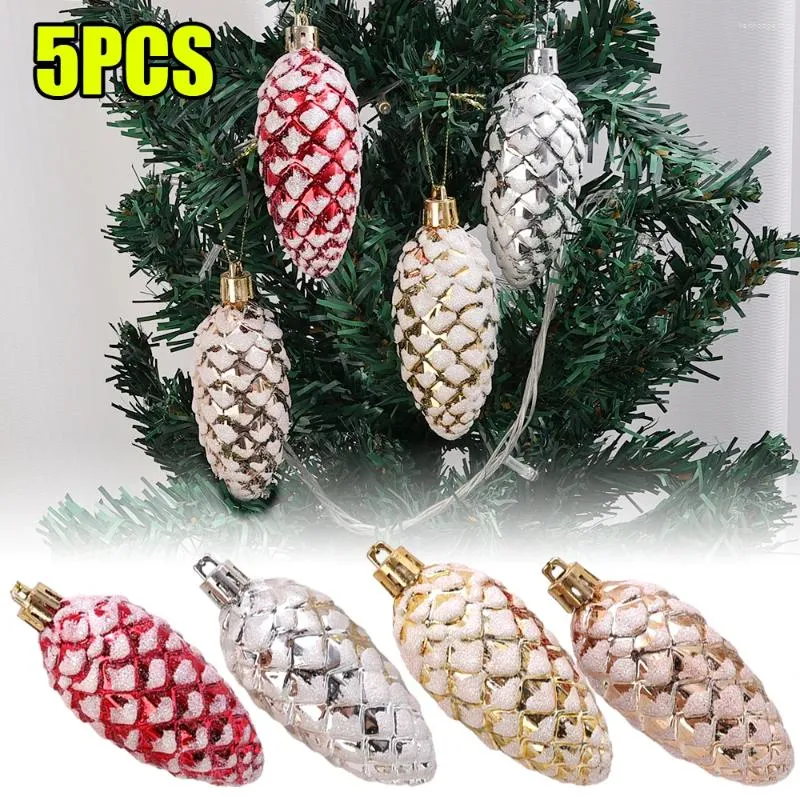 Décorations de Noël 5pcs / box Decoration Ball Tree Pine Nouttes suspendues Ornements de Noël