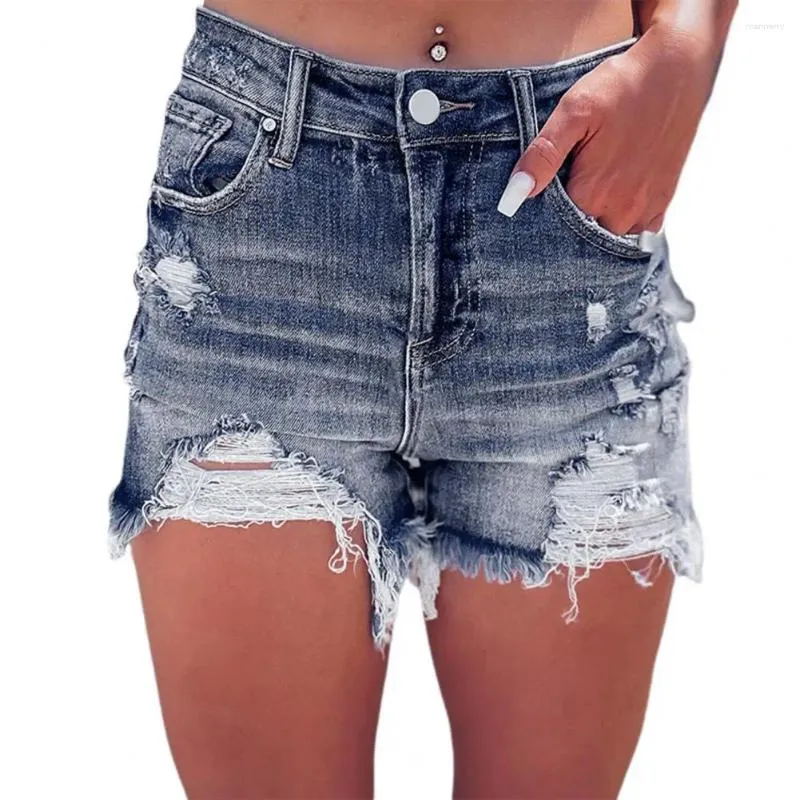 Jeans jeans elastic shorts in jeans eleganti con fori strappati con fit slim fit bottoni alla moda chiusura per cerniera