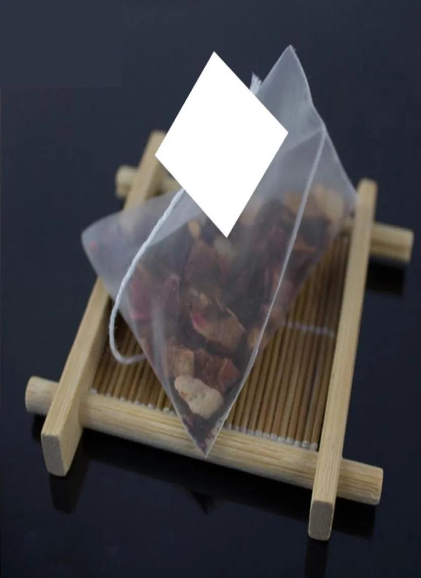 100 pcslot nylon piramide theezakjes filters transparante lege theezakje 557cm4680417