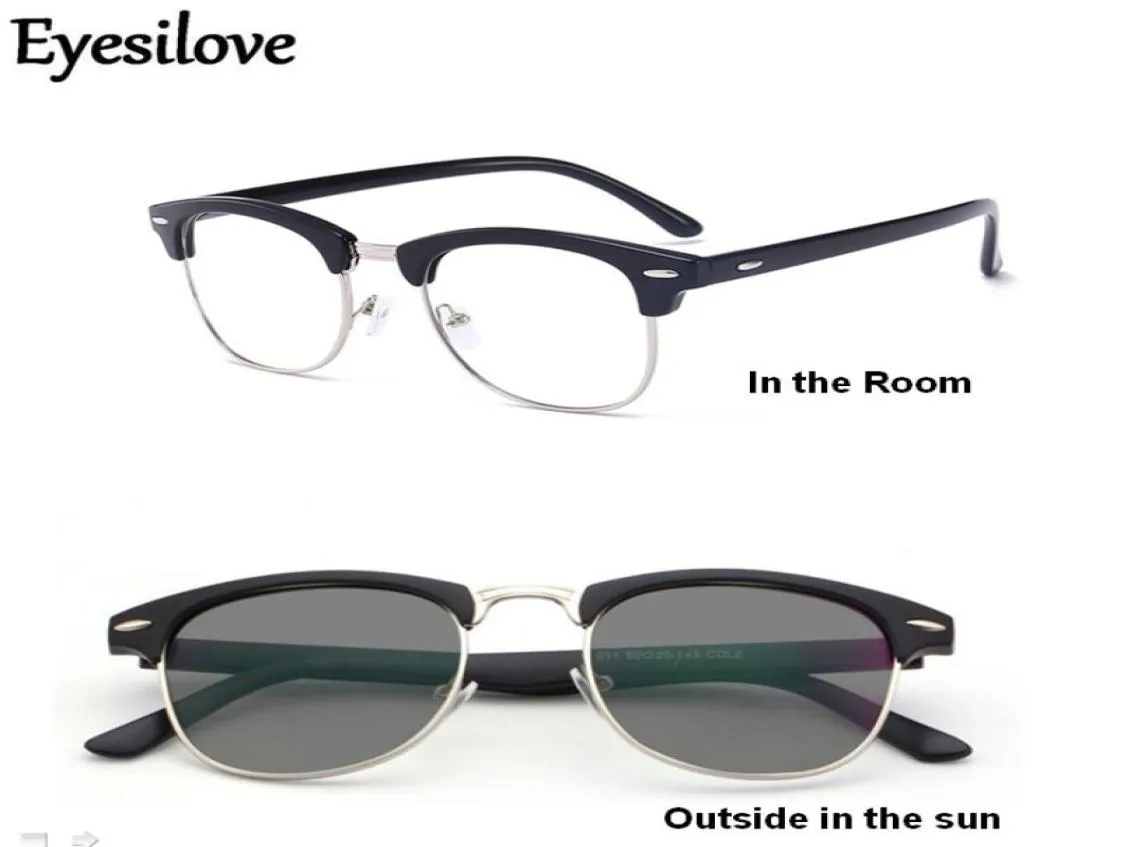 Eyeslove Classic gotowe okulary pochromowe szklanki szklanki szklanki z wrażliwymi soczewkami soczewki Grey1949480