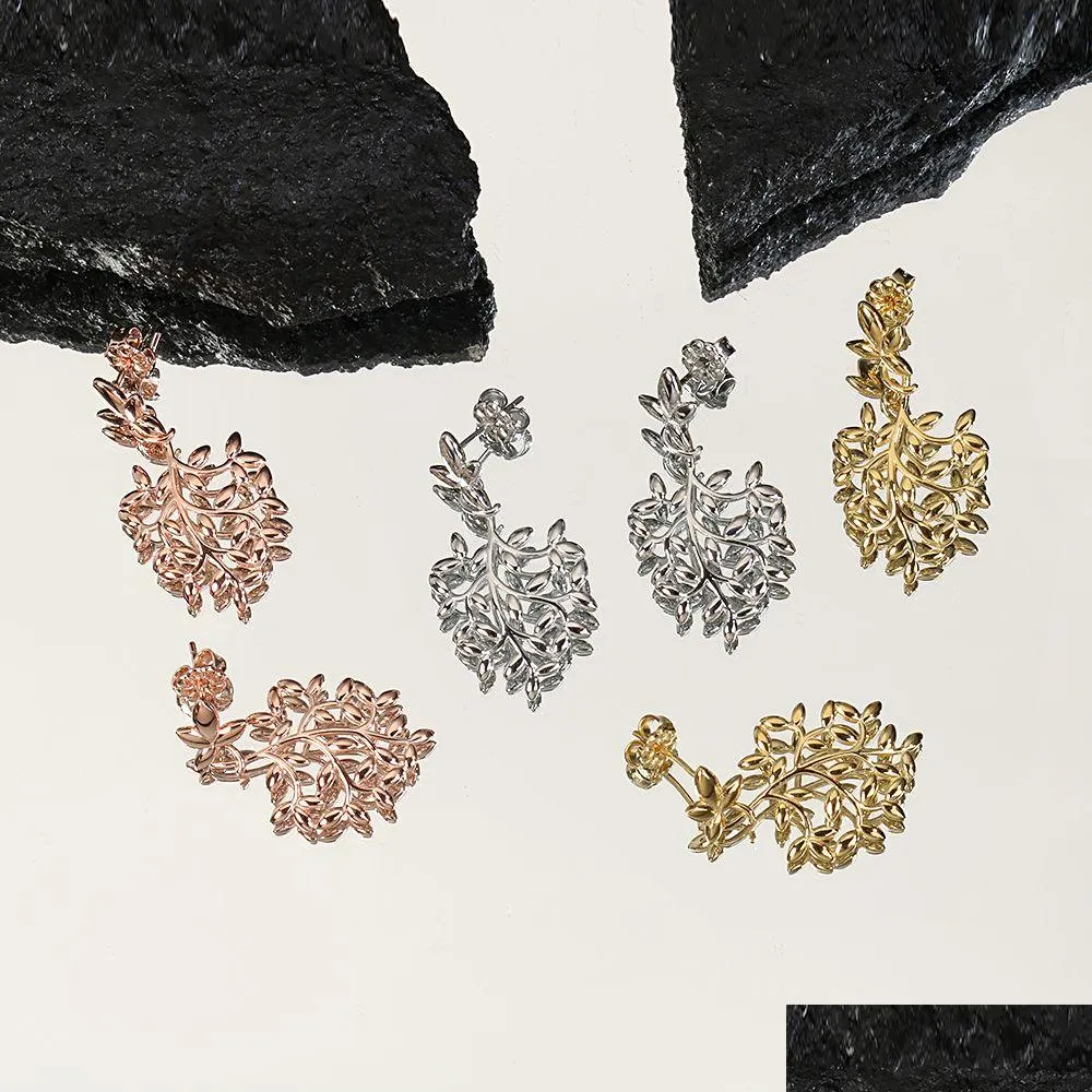 Naszyjniki wiszące projektant liść żeńskie złoto dla kobiet sier modny zestaw biżuterii mody matka walentynkowa dar