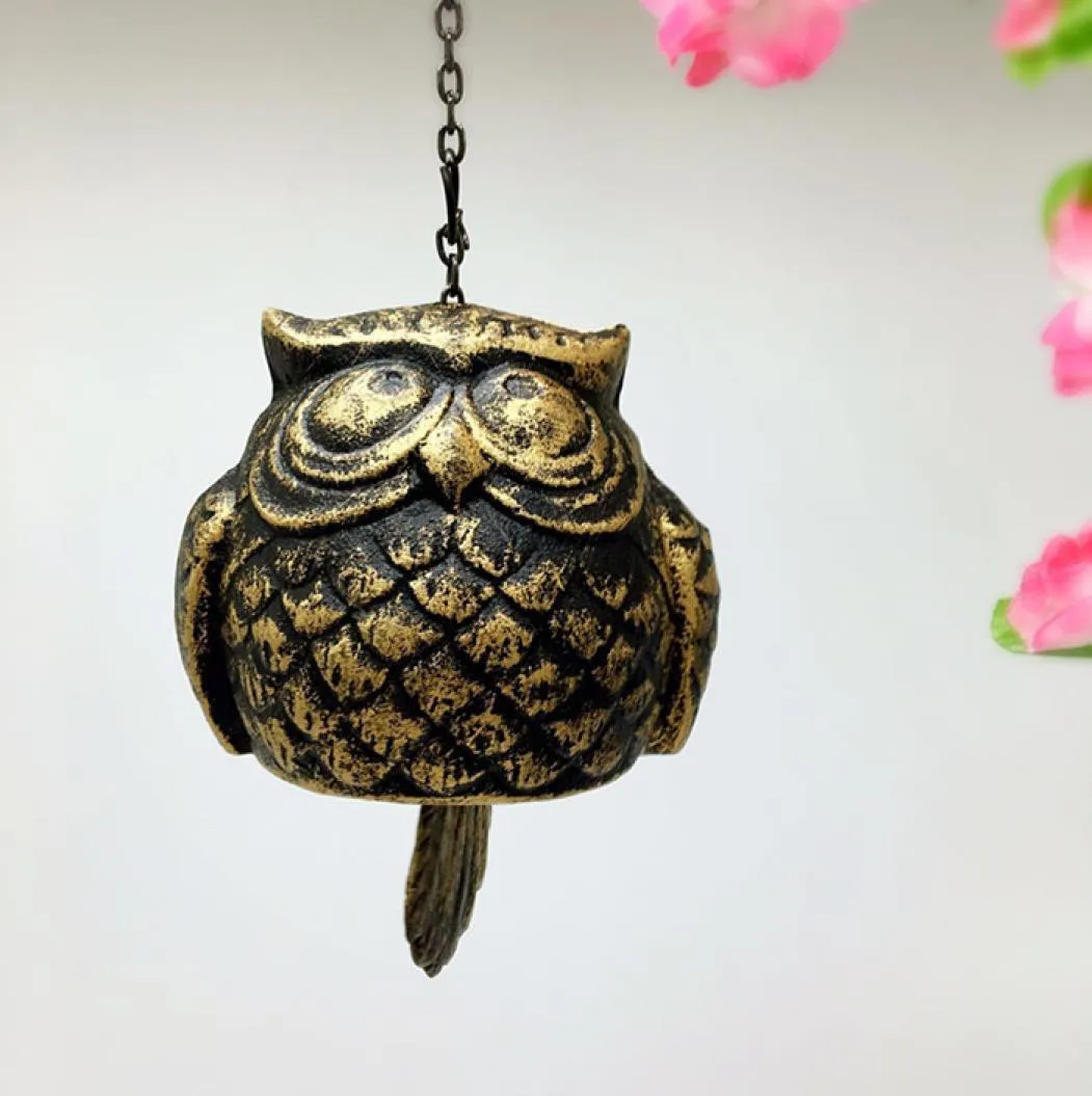 3 Pieces Cast Iron Owl Windchime Bell Vintage Metal Wind Chime Hanging Bell Home Garden Store Shop el Bar Yard Porch Decoration8362980