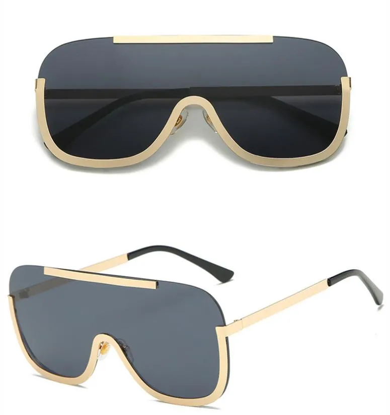 Новые негабаритные солнцезащитные очки Shield Big Rame сплав с одним куском сексуальные крутые солнце