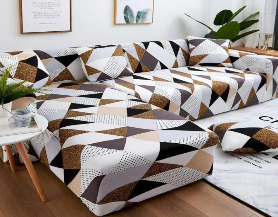 Sofa Cover Set Geometric Couch Cover Sofa élastique pour le salon Animons Corner L En forme chaise longue11117129