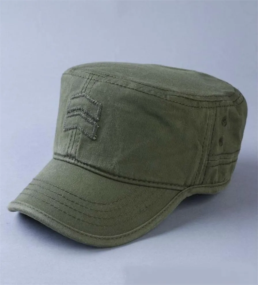 Toppkvalitet Cotton Army Hat Man Big Head Sun S MANA FLAT CAP Vuxen Case ED CAPS Män Plus Size Baseball 5663cm 2202253311101