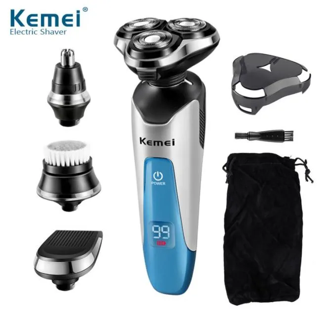 Kemei 3d Electric Rasiermesser 4 in 1 Männern Rasiermaschine Nase Trimmer wiederaufladbare schwimmende Bart -Rasierer wasserdicht 100240v2379017