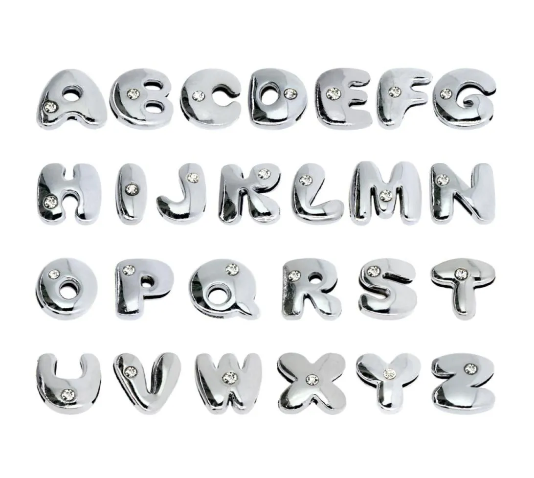 8mm 1300pcslot AZ One rhinestone Slide letter DIY charms Alphabet Accessories fit for 8MM phone strips keychains7351945