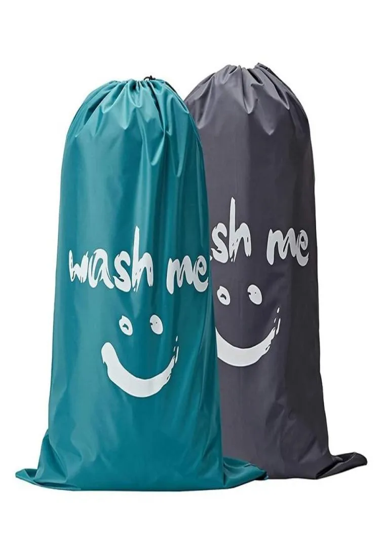 Tvättpåsar 2st Wash Me Bag Tårar Resistant Dirty Clothing Machine Washable Heavy Duty Hamper Liner9427961