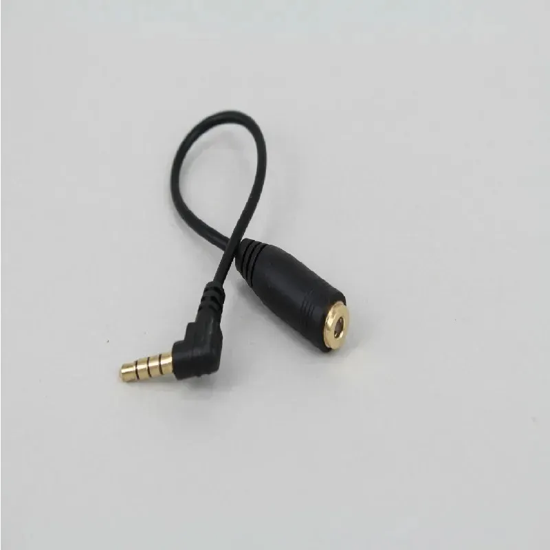 Câble adaptateur de connecteur audio compatible OMTP et CTIA pour les écouteurs et écouteurs de téléphone mobile 90 °