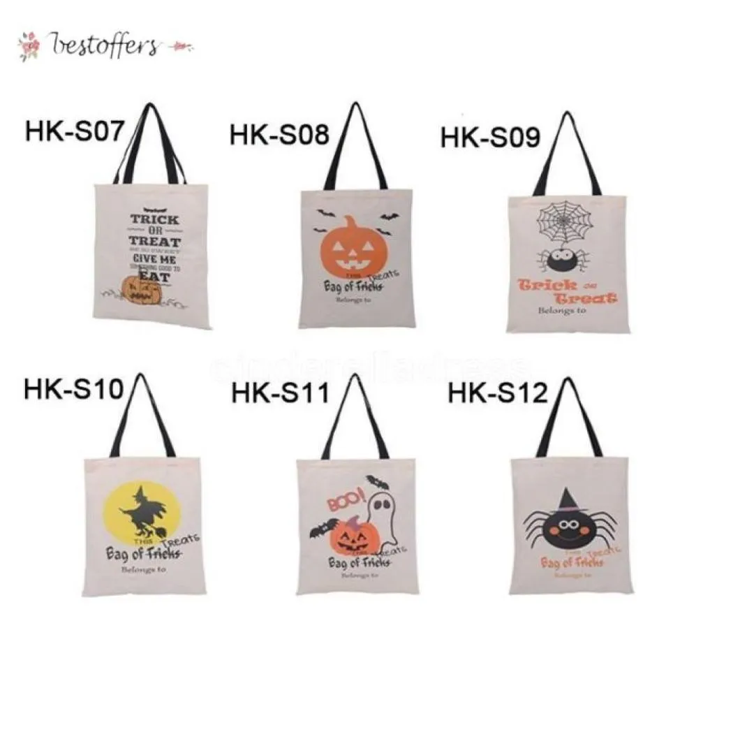 6 styles Grands sacs fourre-tout Halloween Party Toile Trick or Treat Handbag Creative Festival Spider Candy Gift Sac pour les enfants GB09285007821