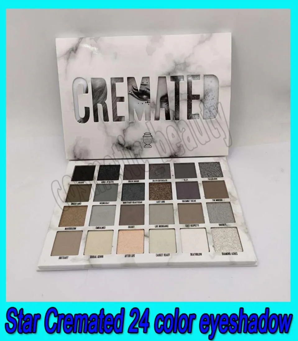 2020 Nyaste femstjärniga kremerade ögonskuggpaletten Makeup Cremated 24 Color Eyeshadow Palette Shimmer Matte High Quality2818601