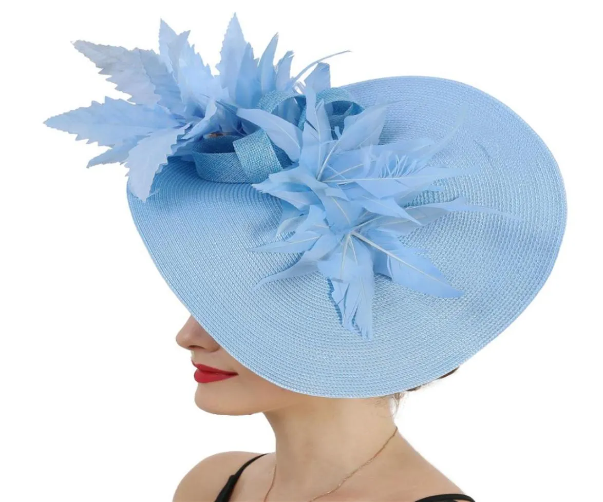 Kentucky Big Fascinators Hat Hairpin Lady For Wedding Hair Cocktail Church Hats Elegant Women Fedora Lady Fancy Flower Headwear6511382