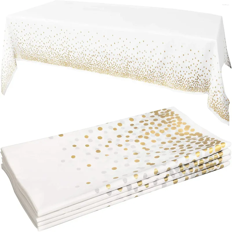 Table de table en plastique nappe jetable rectangle couverture de fête d'or étanche pour la décoration d'anniversaire de mariage