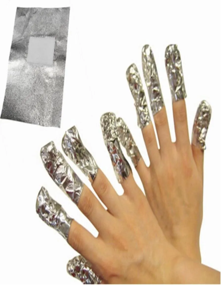 100pcspack en aluminium en aluminium art de ongles trempage de gel en acrylique enveloppe d'ongle polonais