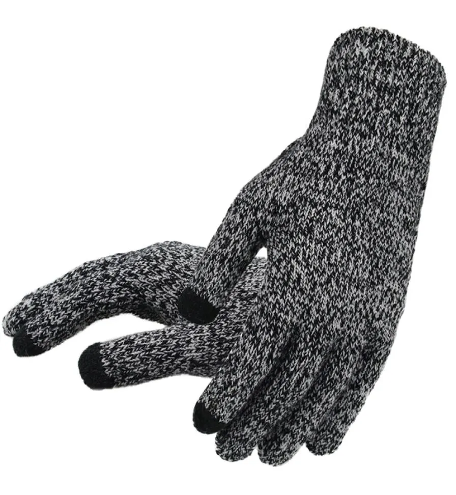 MEN039S Strickhandschuhe Winter Herbst Männliche Touchscreen Handschuhe Hochwertige und dünne Samt Fest warme Fäustlinge S10252019586