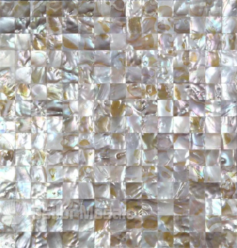 Colore iridescente naturale 100 guscio di acqua dolce cinese naturale Madre di perle Piastrella a mosaico per decorazione della casa interna quadrata ST7099874