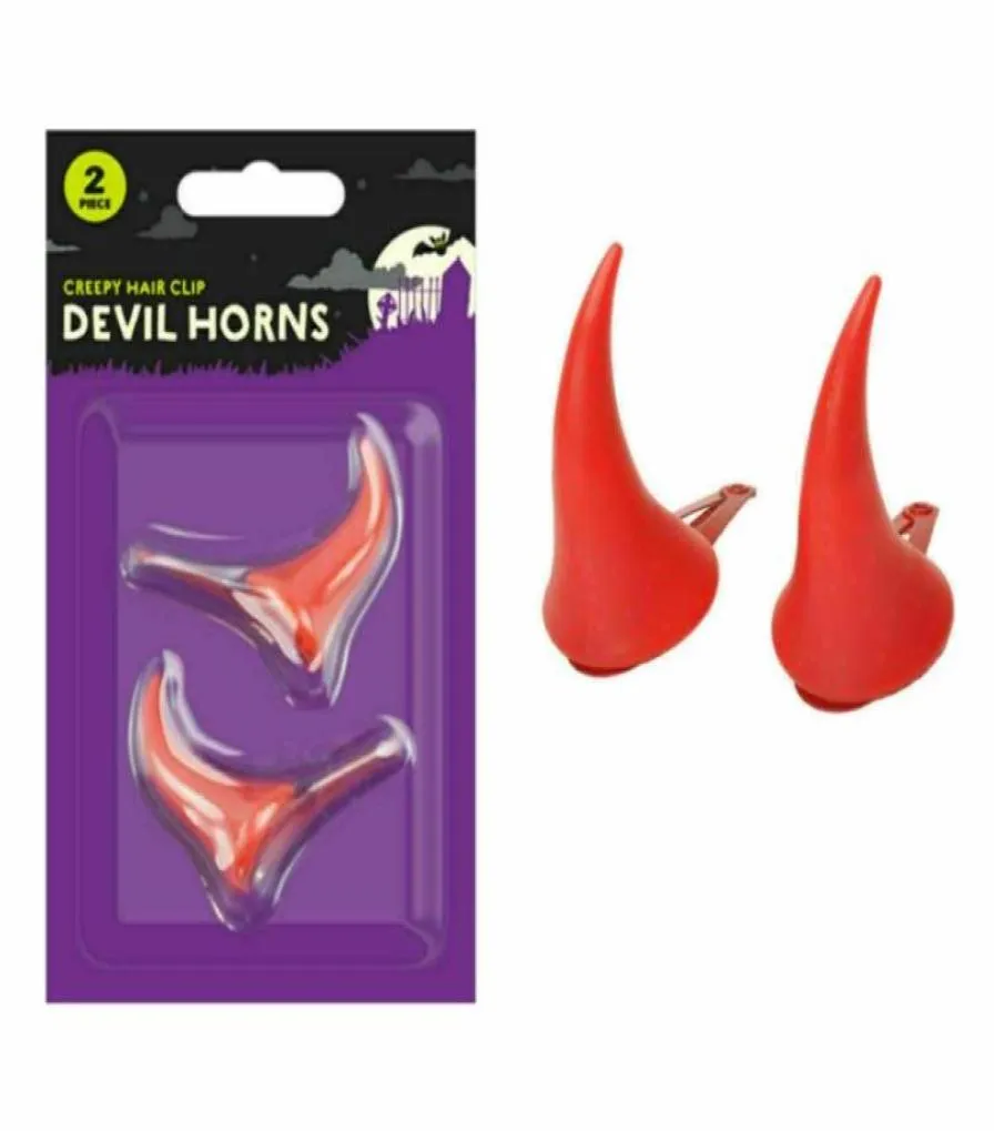 Devil Red Horn Clip Clip Clip Decorment Theme Theme Theam