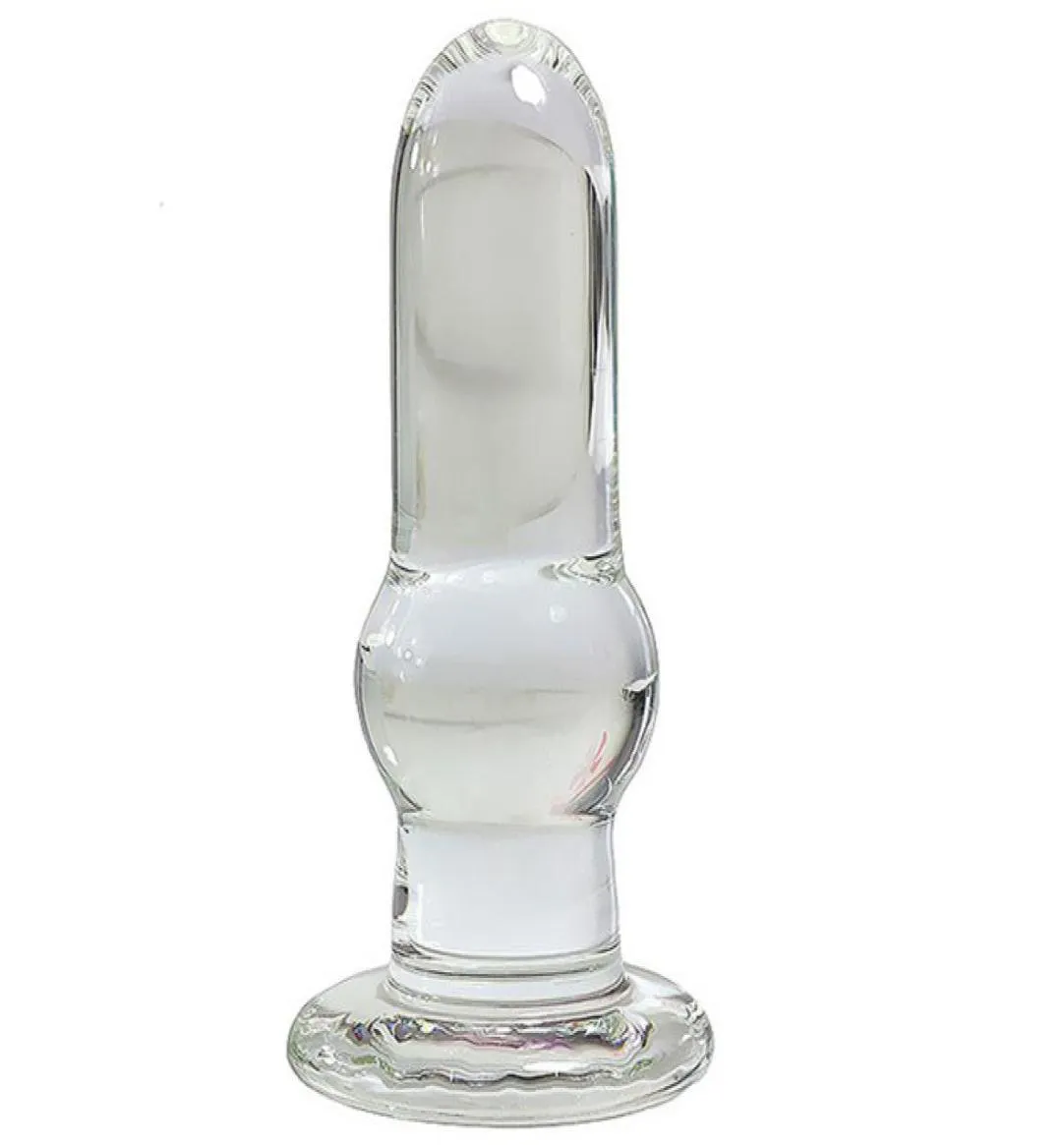 Tappo anale di vetro trasparente 134 cm dilator anale dildo g Spot Spot tappo di buttos di vetro per donne giocattoli sessuali di testa Y190625923992