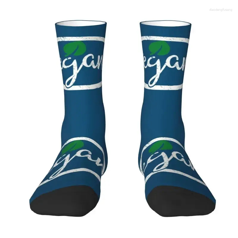 Men's Socks VEGAN Green Design Dress Men Women Warm Fashion Crew