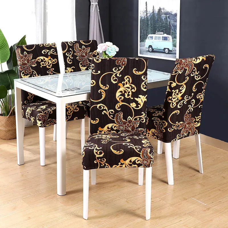 Patrón de boho Patrón de silla elástica Tapa de silla estirada para comedor Banquete Banquete Material elástico sillón 240429