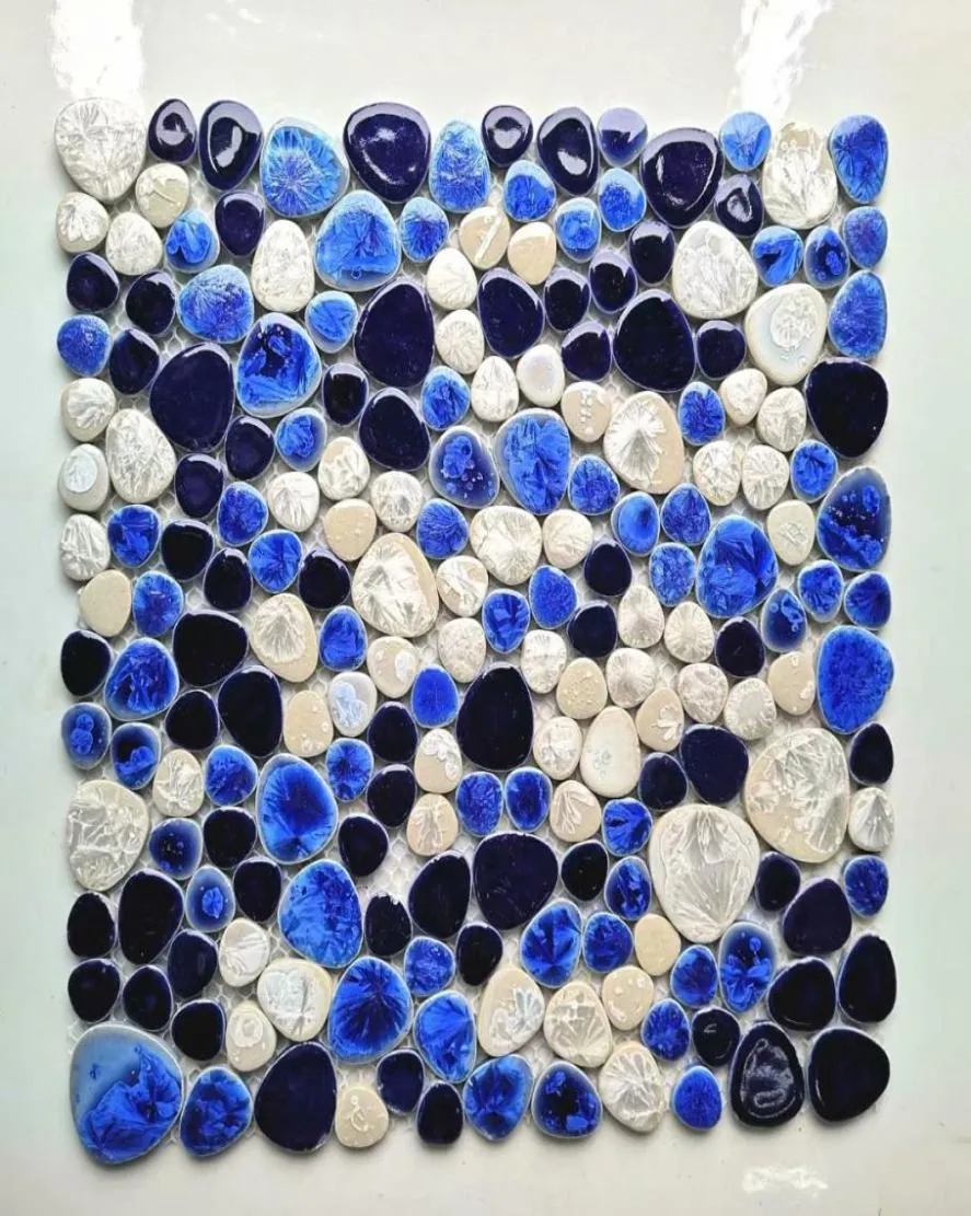 Piastrelle da backsplash a mosaico in porcellana bianca blu navy ppmts09 piastrelle da parete del bagno ceramico9289811